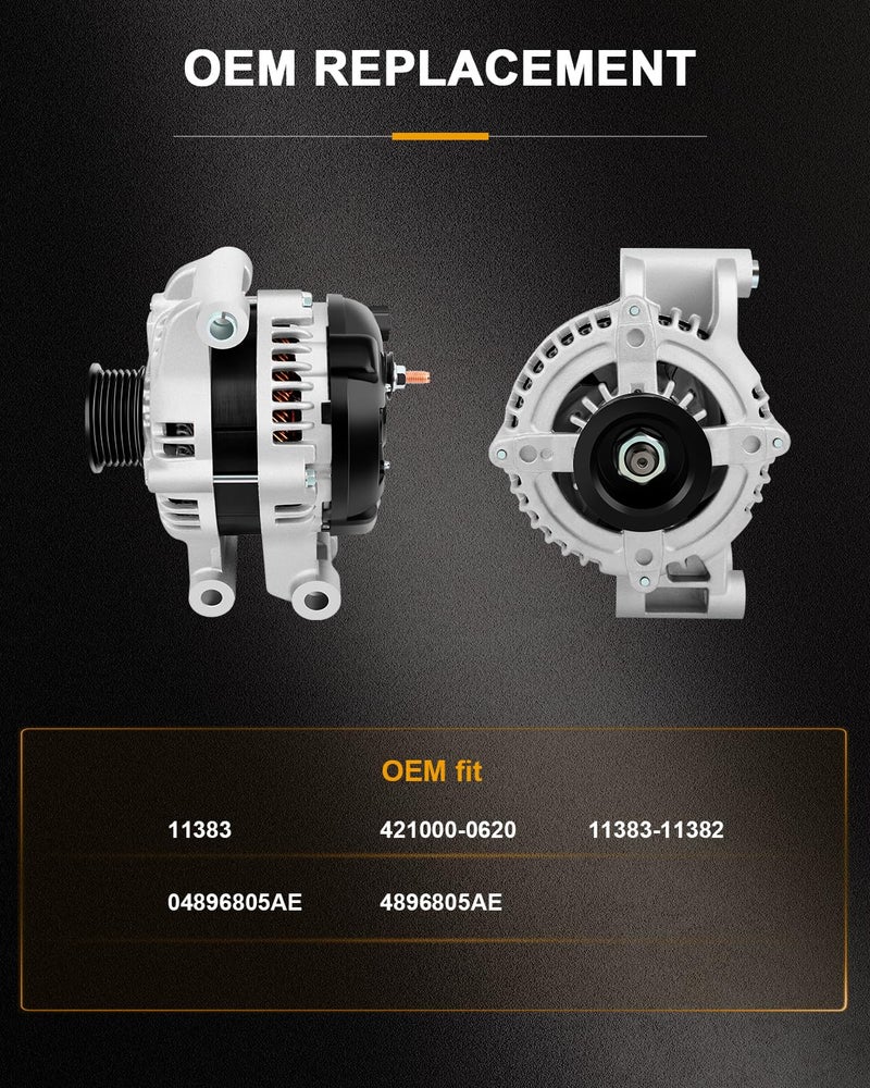 ROADFAR Alternator Fit for Dodge Charger 2008 2009 2010 08 09 10 2.7L 3.5L 5.7L 6.1L 2.7 3.5 5.7 6.1 11383 Automotive Alternator - Image 3